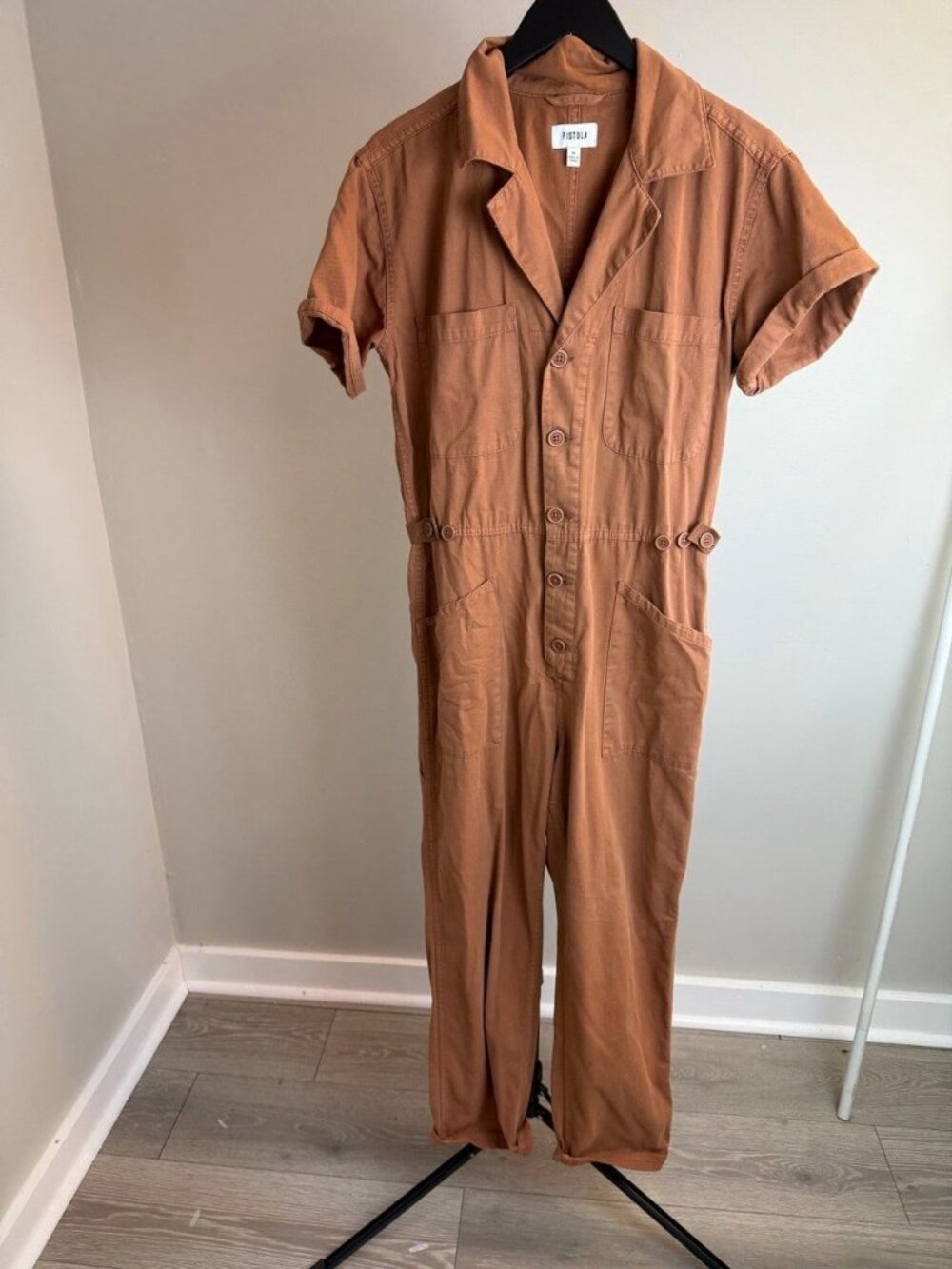 Pistola Grover Short-Sleeve Cotton Field Jumpsuit Size Medium - Picture 4 of 12